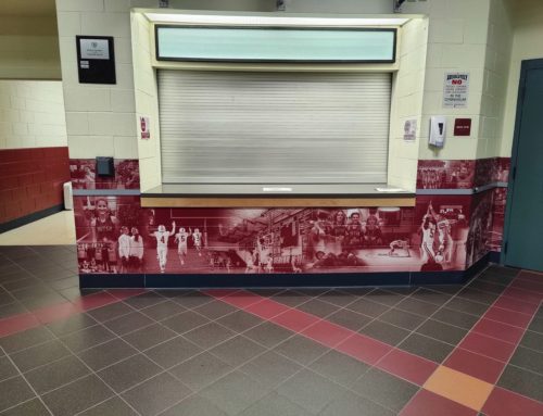 Revitalizing NOBLE High School Athletic Department: Bold Vinyl Wall Wraps and Window Graphics by Lake Graphics
